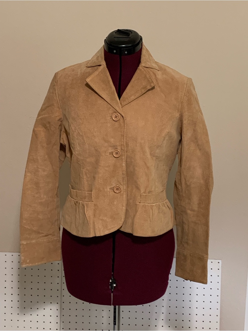 metrostyle Camel Suede Tailored Blazer Jacket
